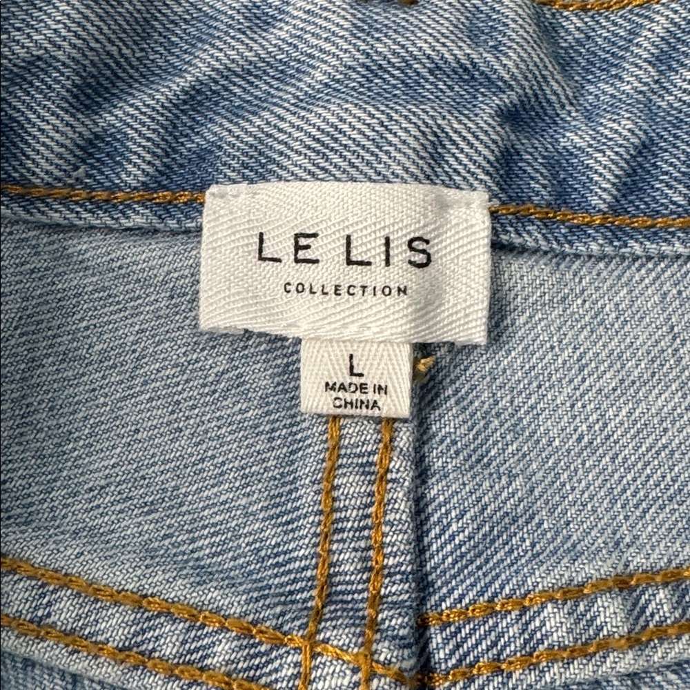 Light Wash Wide Leg Cuffed Jeans High Rise Denim Large Le Lis - Picture 7 of 8